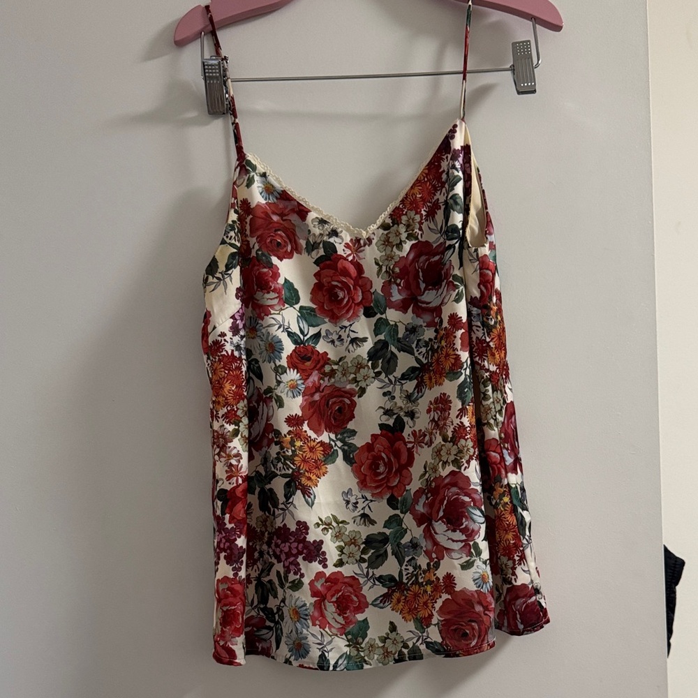 Stradivarius Red Floral Print Blouse